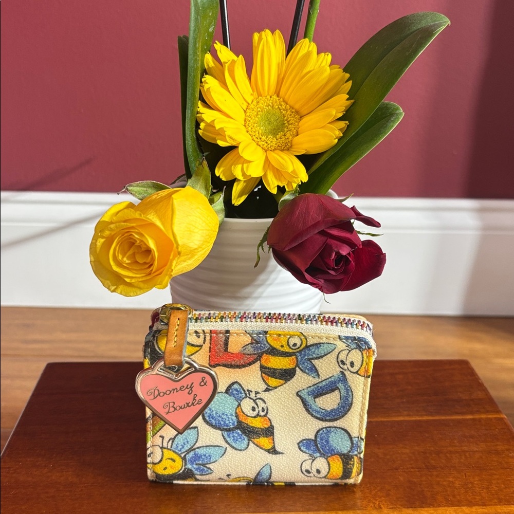 Dooney & Bourke Bee Pattern Wallet with Heart Logo